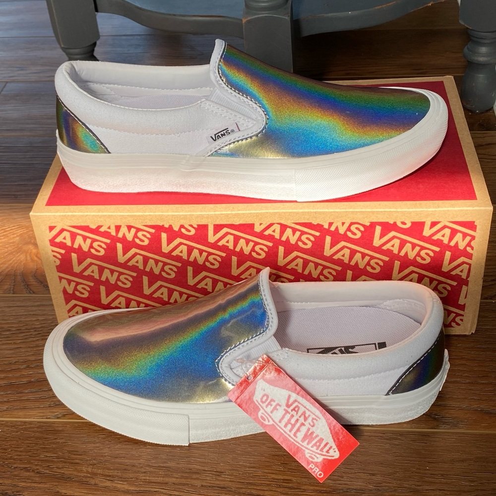 NWT Vans Slip-On Pro Iridescent/White